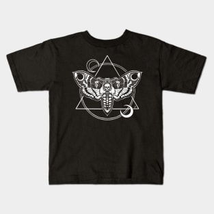 Death Moth - death, goth, night night, stranger, moon, witch, dark sticker Kids T-Shirt